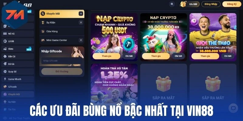 Vin88 - Săn Kèo Thơm Đỉnh Cao, Nhận Tiền Thưởng Cực Lớn 3 Các ưu đãi bùng nổ bậc nhất tại Vin88