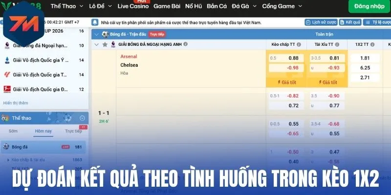 Vic88 - Sân Chơi Sở Hữu Bảng Tỷ Lệ Kèo Hấp Dẫn Bậc Nhất 3 Dự đoán kết quả theo tình huống trong kèo 1x2