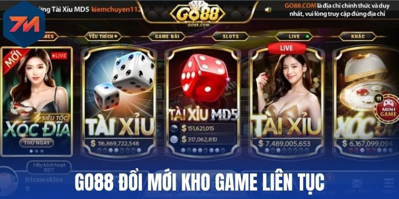 Go88 - Nhà Cái Cập Nhật Tỷ Lệ Kèo Nhanh Chóng, Chuẩn Xác 1 Go88 đổi mới kho game liên tục