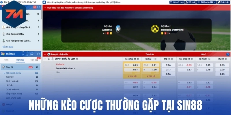 Sin88 - Nhà Cái Thể Thao Uy Tín, Thưởng Cao Đến Từ Singapore 3 Những kèo cược thường gặp tại Sin88