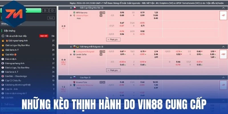 Vin88 - Săn Kèo Thơm Đỉnh Cao, Nhận Tiền Thưởng Cực Lớn 2 Những kèo thịnh hành do Vin88 cung cấp