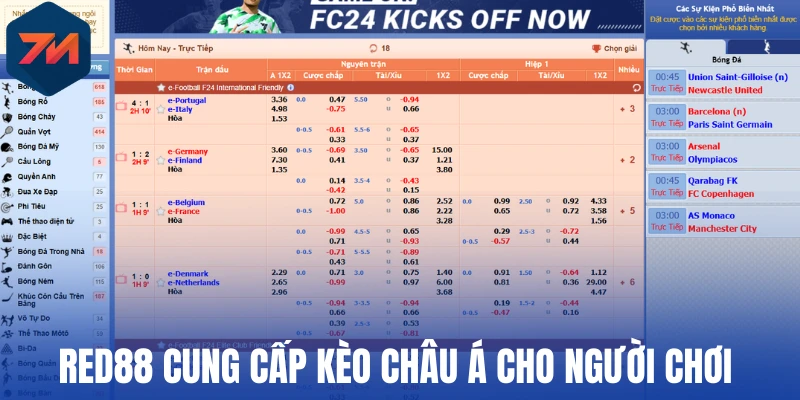 Red88 - Thương Hiệu Thể Thao Chất Lượng Có Tiếng Tại Châu Á 3 Red88 cung cấp kèo chấp châu Á cho người chơi