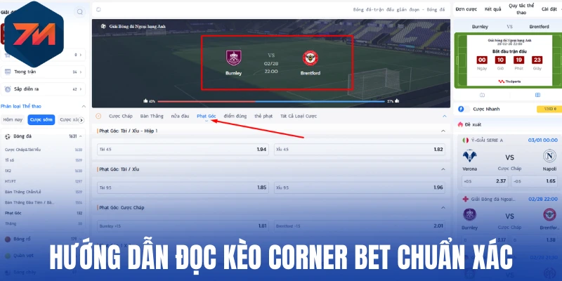 Hướng dẫn đọc kèo Corner Bet chuẩn xác