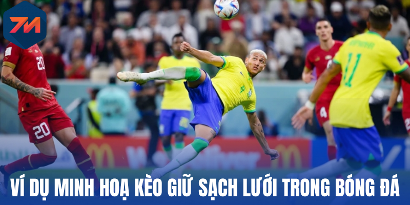 Ví dụ minh hoạ kèo giữ sạch lưới trong bóng đá